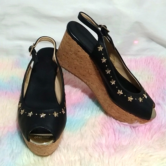 SALE! Authentic Jimmy Choo Star Studded Wedge Sandals Sz.7 or 37 Worn 1X - Picture 16 of 16
